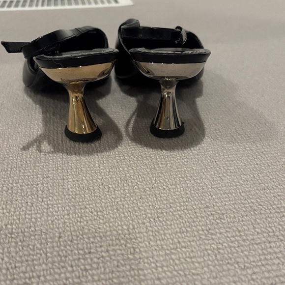 STAUD Neve Black Slingback Heels with Gold and silver Accents - Picture 4 of 7